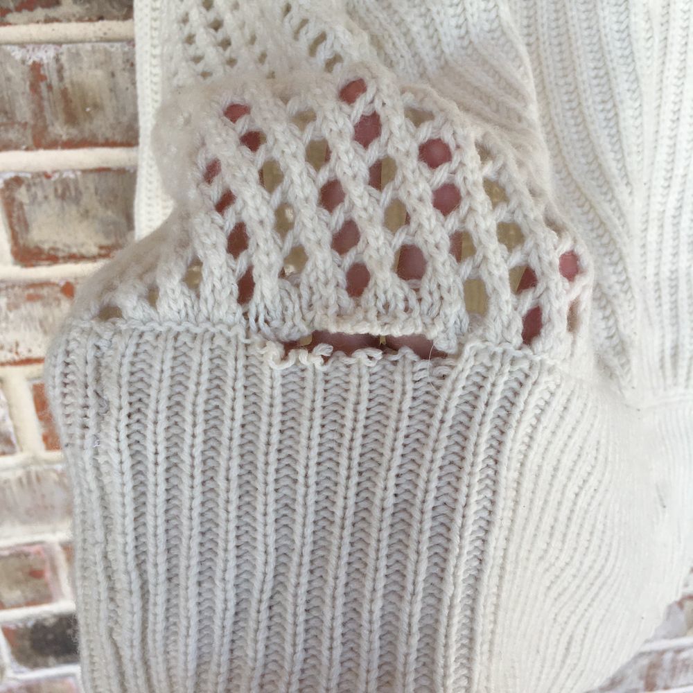 *flaw Rag & Bone Cashmere Athena Sweater Cream M - Picture 8 of 8